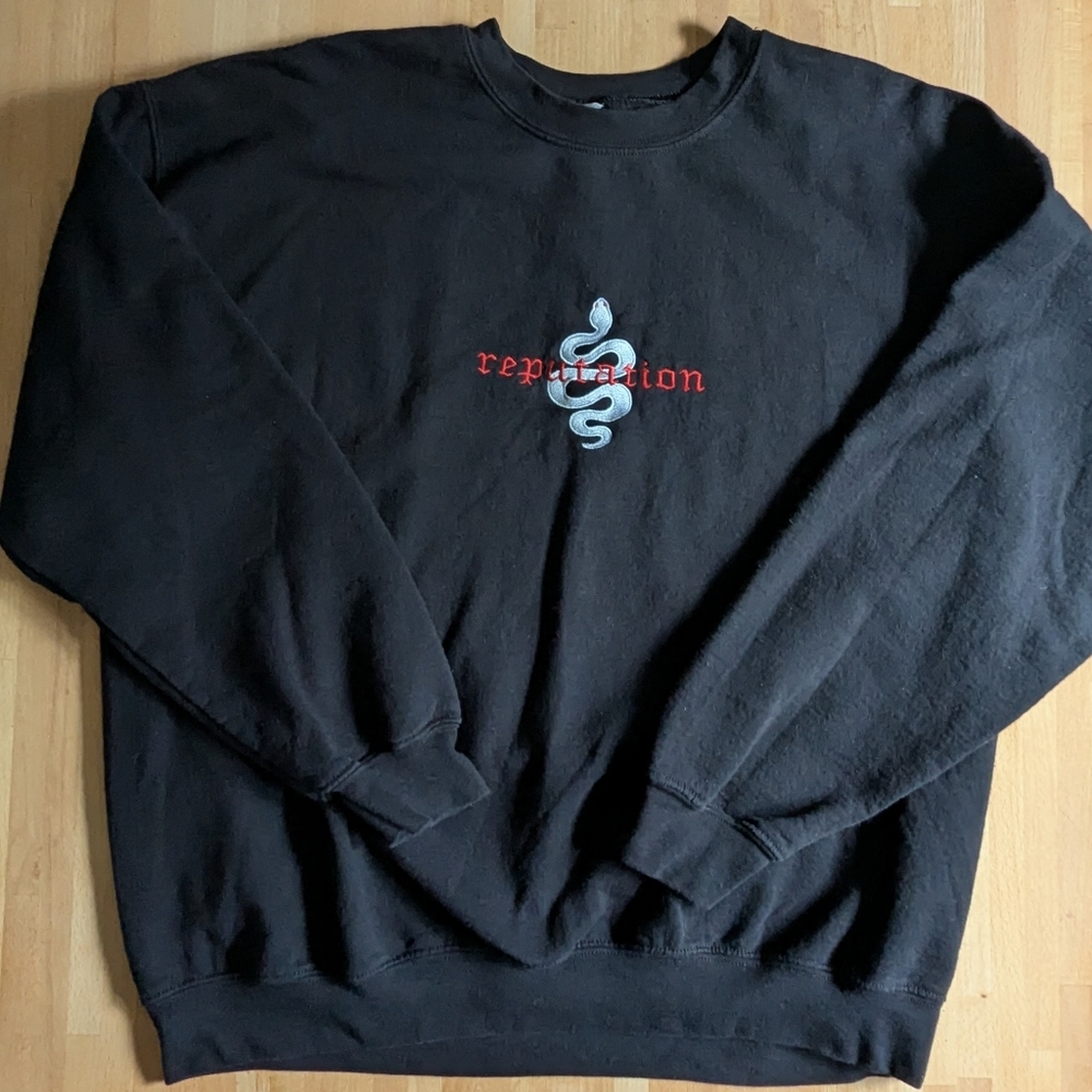 Taylor Swift Reputation Black Crewneck Sweatshirt XL Fanmade